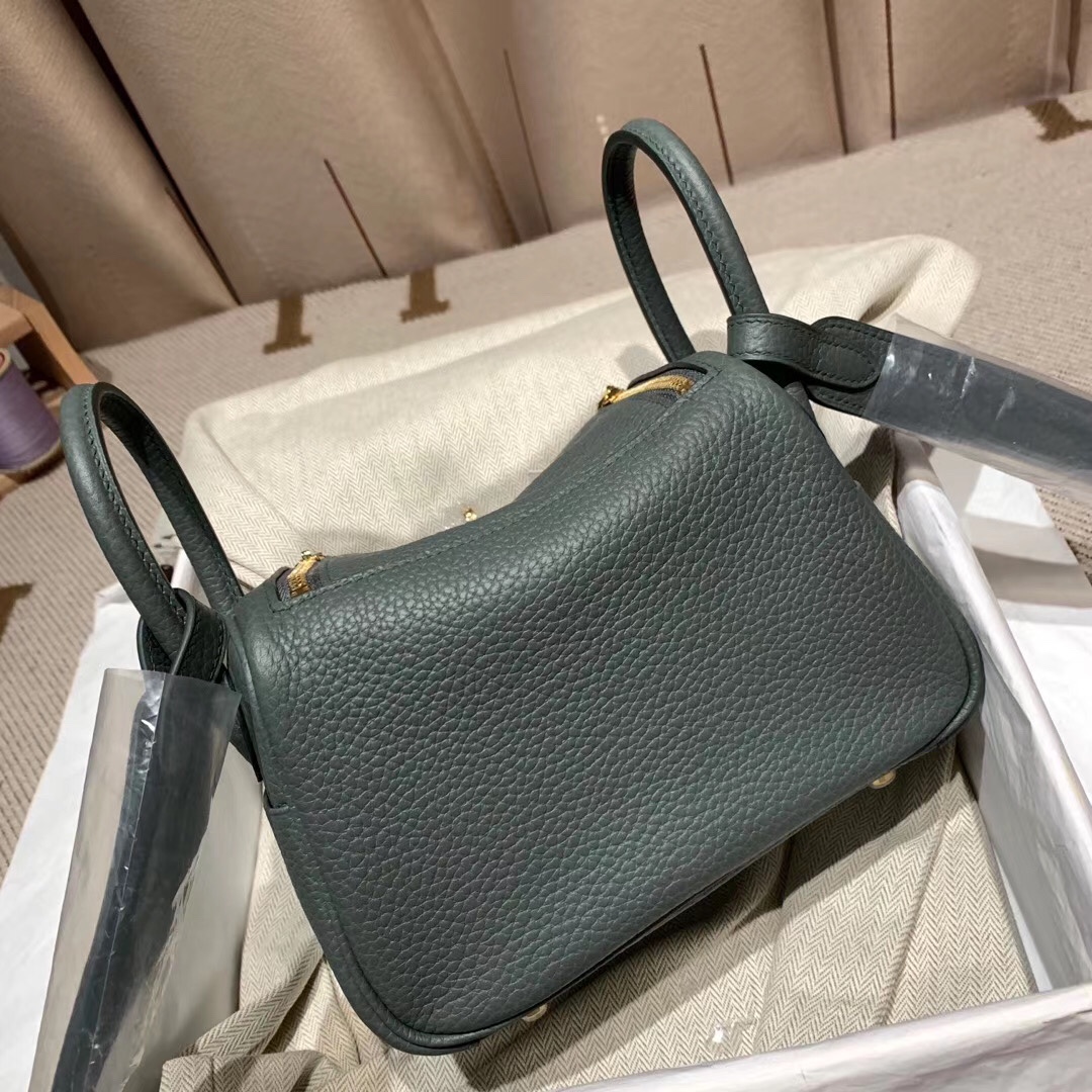 에르메스 미니 린디백19 베르트티티엔 금장 끌레망스 가죽